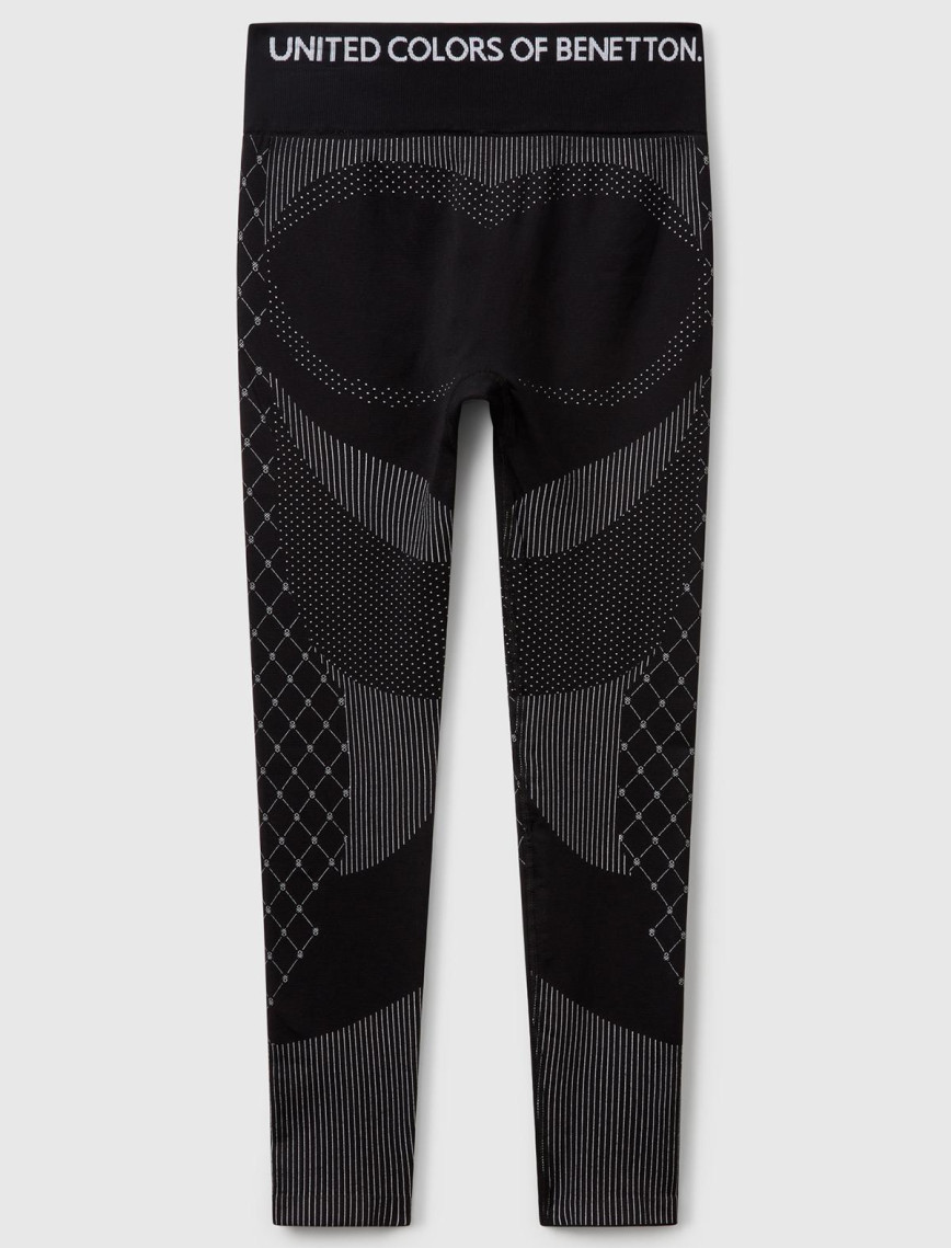 Kadın Siyah Desenli Dikişsiz Tayt Kadın Siyah Desenli Dikişsiz Tayt