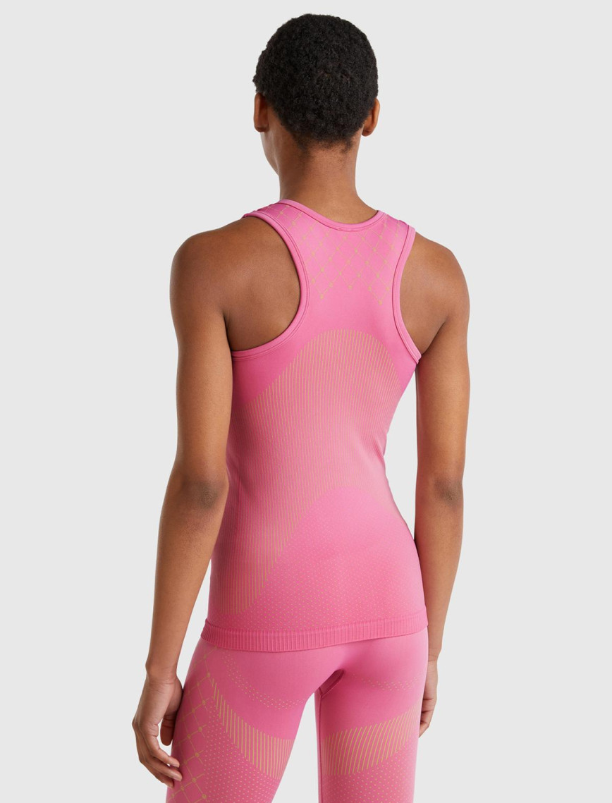 Kadın Pembe Desenli Dikişsiz Atlet Kadın Pembe Desenli Dikişsiz Atlet