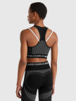 Kadın Siyah Desenli Beli Logo Bantlı Askı Detaylı Crop Atlet Kadın Siyah Desenli Beli Logo Bantlı Askı Detaylı Crop Atlet