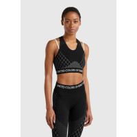 Kadın Siyah Desenli Beli Logo Bantlı Askı Detaylı Crop Atlet Kadın Siyah Desenli Beli Logo Bantlı Askı Detaylı Crop Atlet