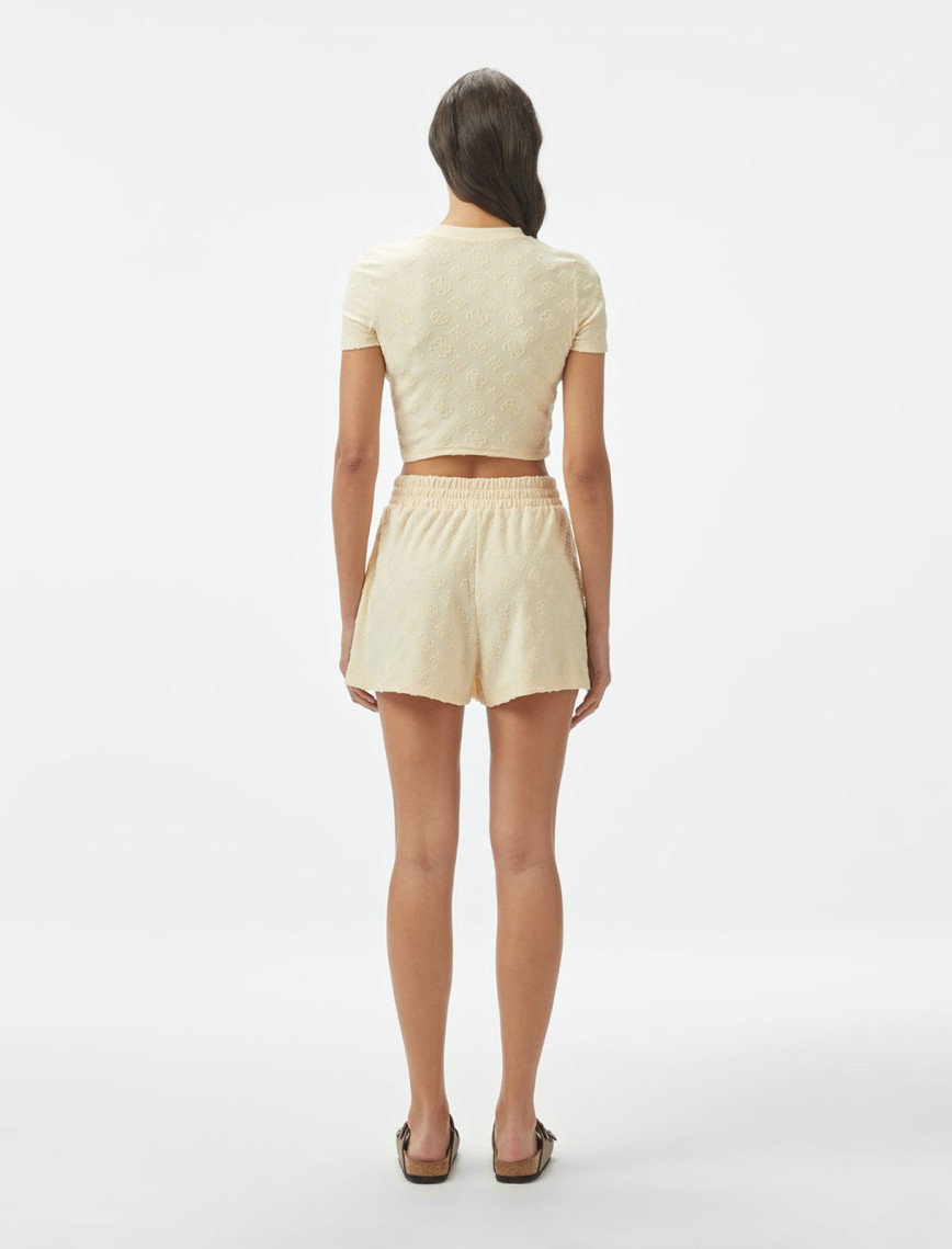 Guess Peony Kadın Krem Rengi Şort Guess Peony Kadın Krem Rengi Şort