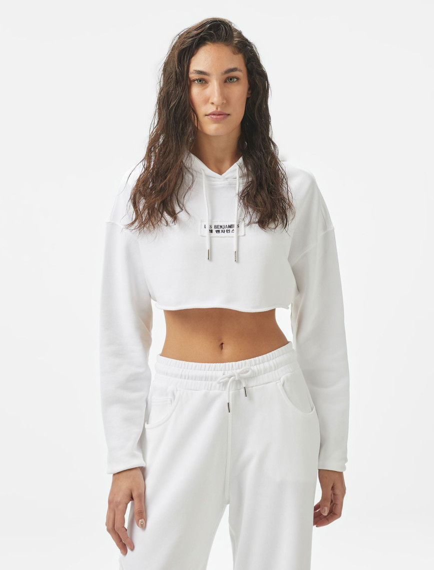 Les Benjamins Relaxed 007 Kadın Beyaz Hoodie Les Benjamins Relaxed 007 Kadın Beyaz Hoodie