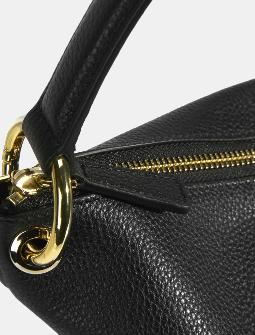 Kadın Siyah Deri Omuz Çantası