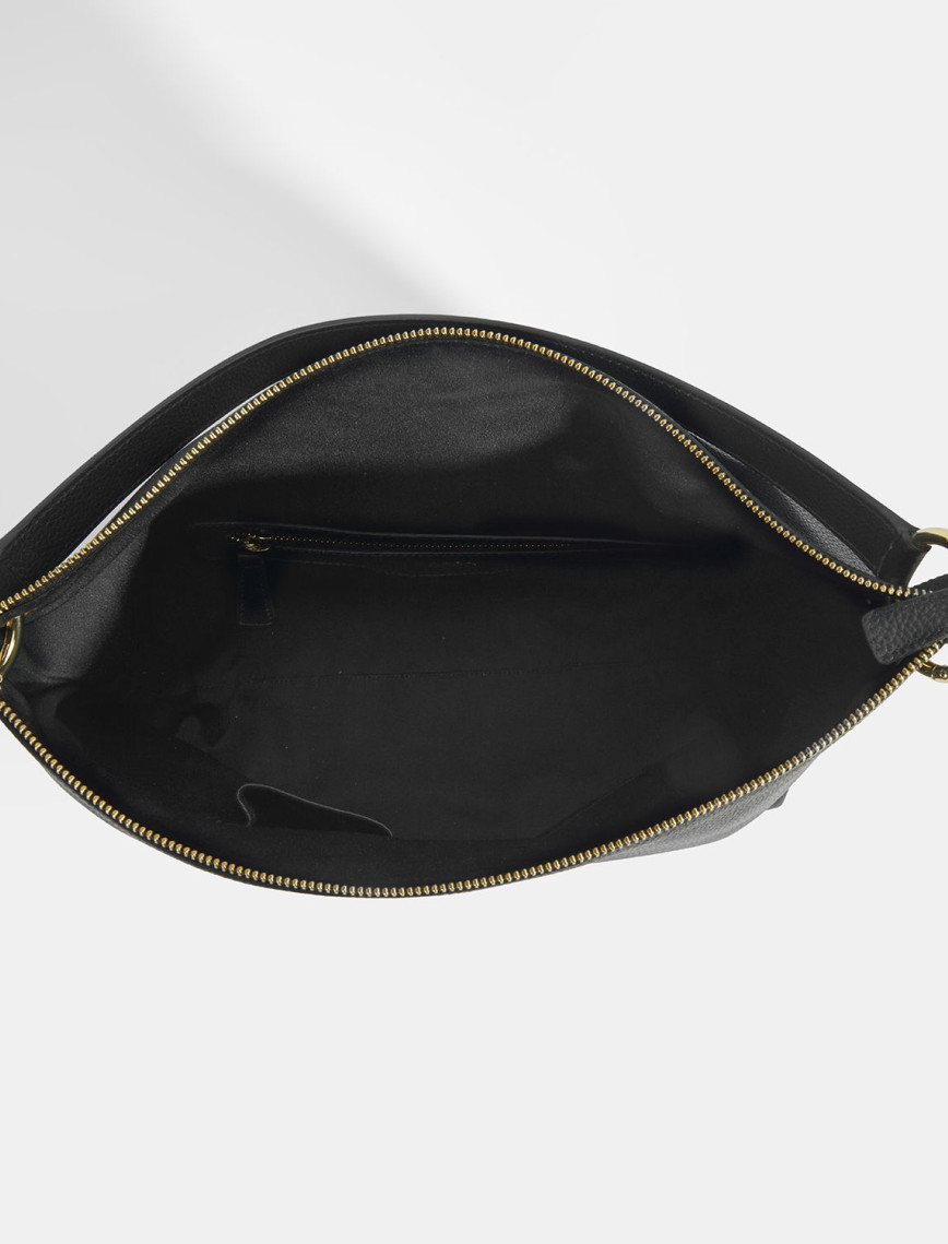 Kadın Siyah Deri Omuz Çantası