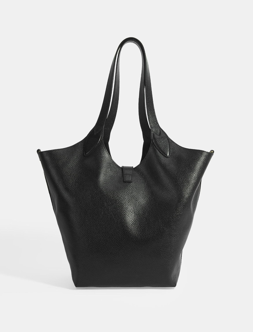 Kadın Siyah Deri Omuz Çantası Kadın Siyah Deri Omuz Çantası