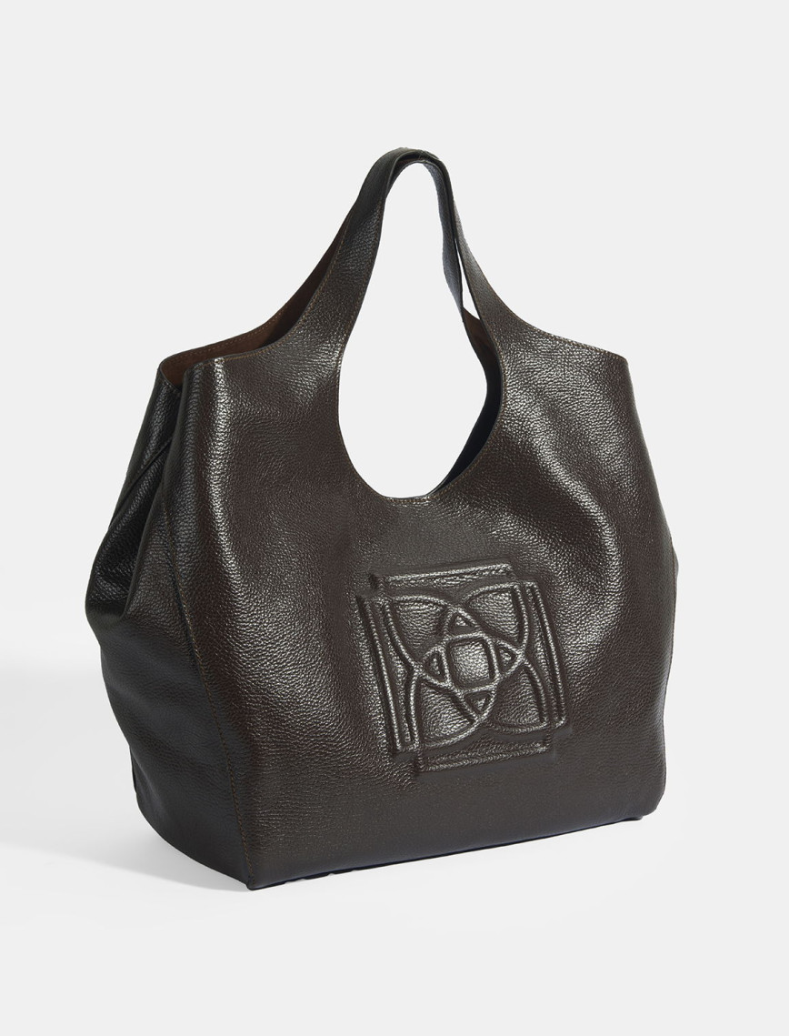 Kadın Acı Kahve Deri Hobo Çanta