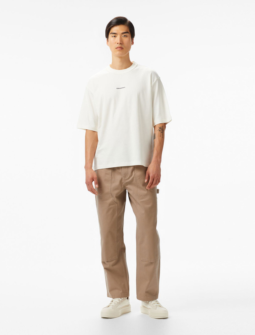 Converse Star Chevron Baskılı Oversize Fit Erkek Krem T-Shirt Converse Star Chevron Baskılı Oversize Fit Erkek Krem T-Shirt