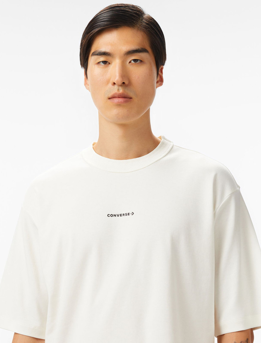 Converse Star Chevron Baskılı Oversize Fit Erkek Krem T-Shirt Converse Star Chevron Baskılı Oversize Fit Erkek Krem T-Shirt