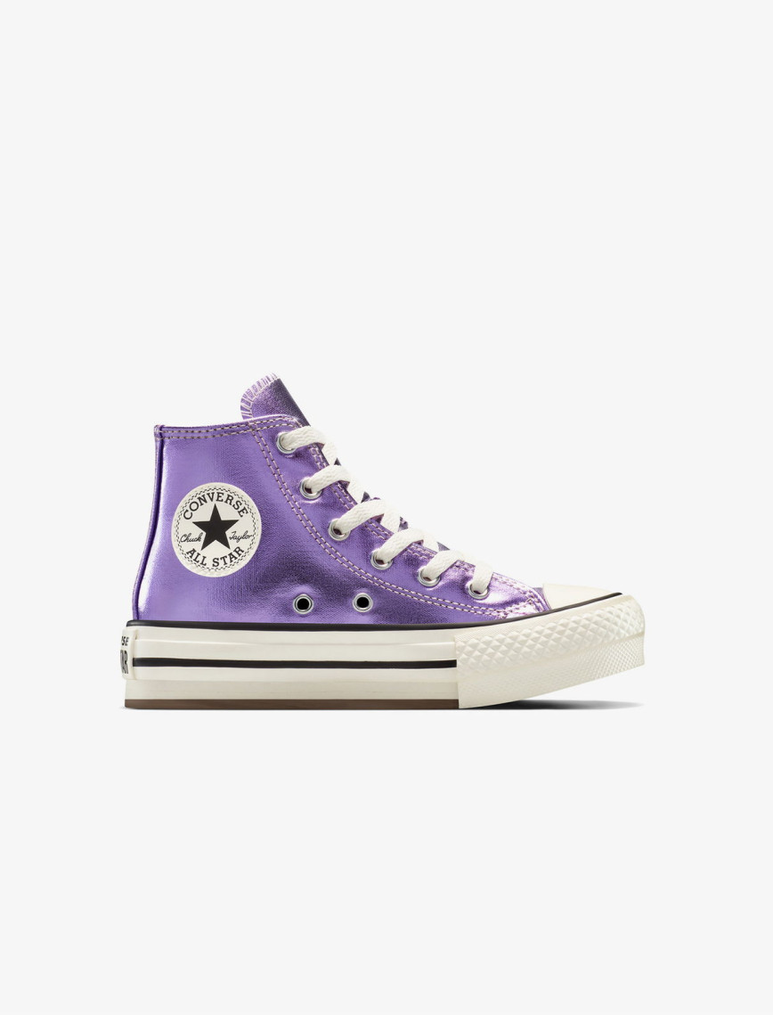 Converse Chuck Taylor All Star Eva Lift Platform Metallic Çocuk Mor Sneaker