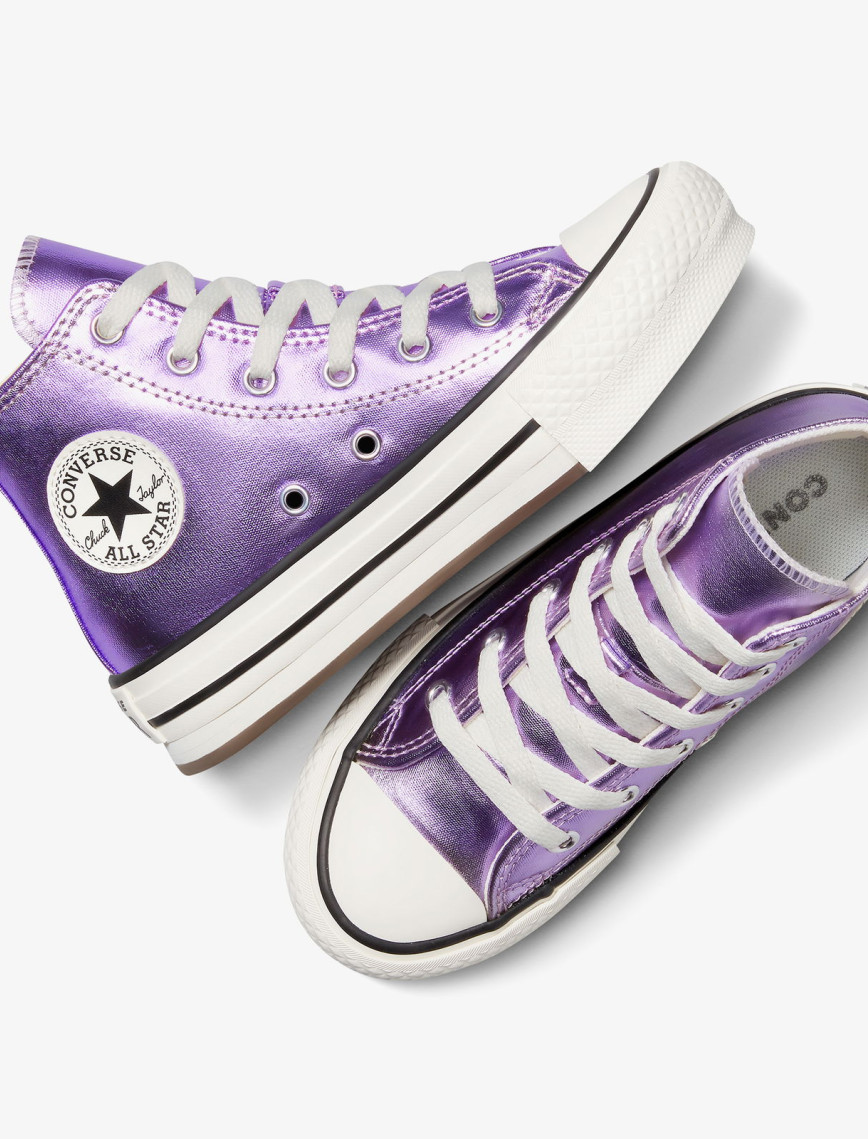 Converse Chuck Taylor All Star Eva Lift Platform Metallic Çocuk Mor Sneaker