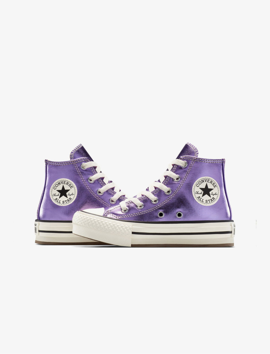 Converse Chuck Taylor All Star Eva Lift Platform Metallic Çocuk Mor Sneaker