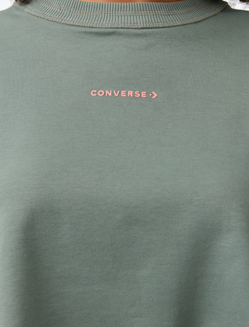 Converse Star Chevron Baskılı Kadın Yeşil T-Shirt