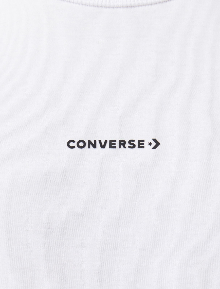Converse Star Chevron Baskılı Oversize Fit Erkek Beyaz T-Shirt