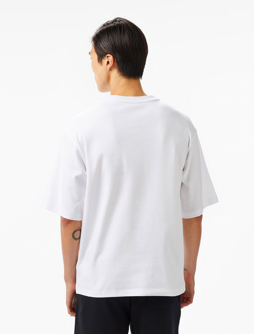 Converse Star Chevron Baskılı Oversize Fit Erkek Beyaz T-Shirt