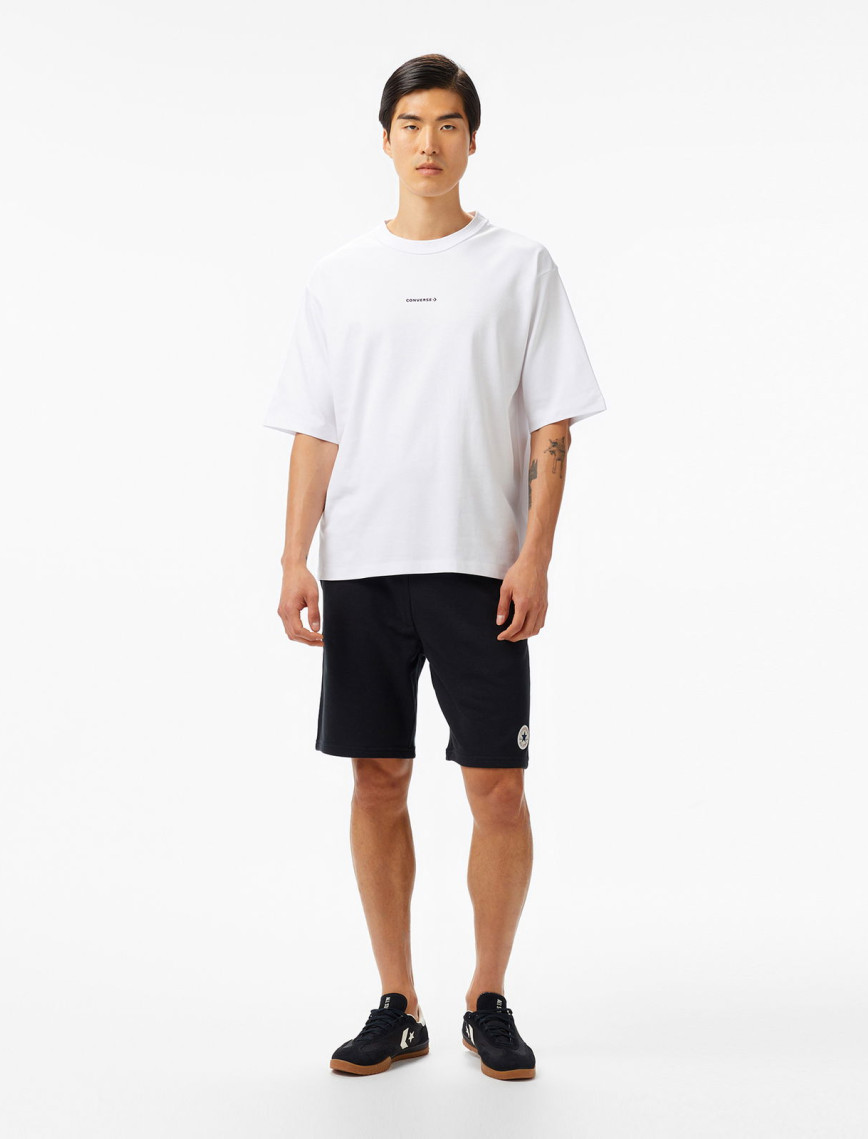 Converse Star Chevron Baskılı Oversize Fit Erkek Beyaz T-Shirt