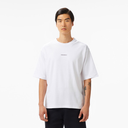 Converse Star Chevron Baskılı Oversize Fit Erkek Beyaz T-Shirt Converse Star Chevron Baskılı Oversize Fit Erkek Beyaz T-Shirt