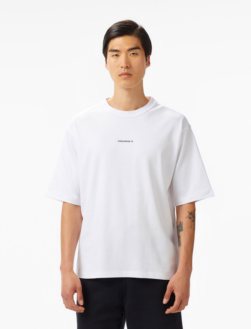 Converse Star Chevron Baskılı Oversize Fit Erkek Krem T-Shirt Converse Star Chevron Baskılı Oversize Fit Erkek Krem T-Shirt