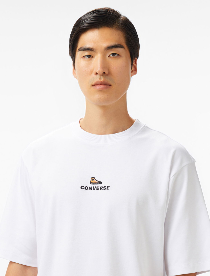 Converse Oversize Fit Erkek Beyaz T-shirt Converse Oversize Fit Erkek Beyaz T-shirt