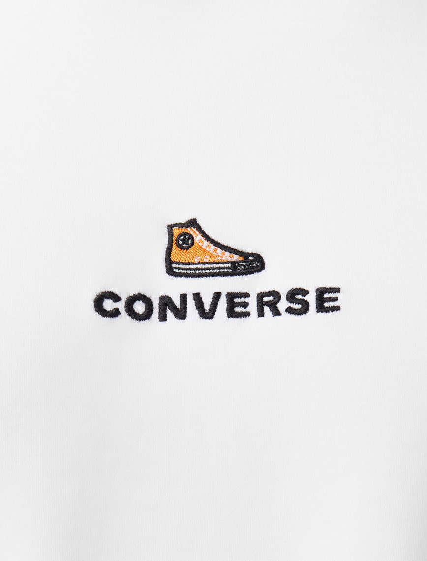 Converse Oversize Fit Erkek Beyaz T-shirt Converse Oversize Fit Erkek Beyaz T-shirt