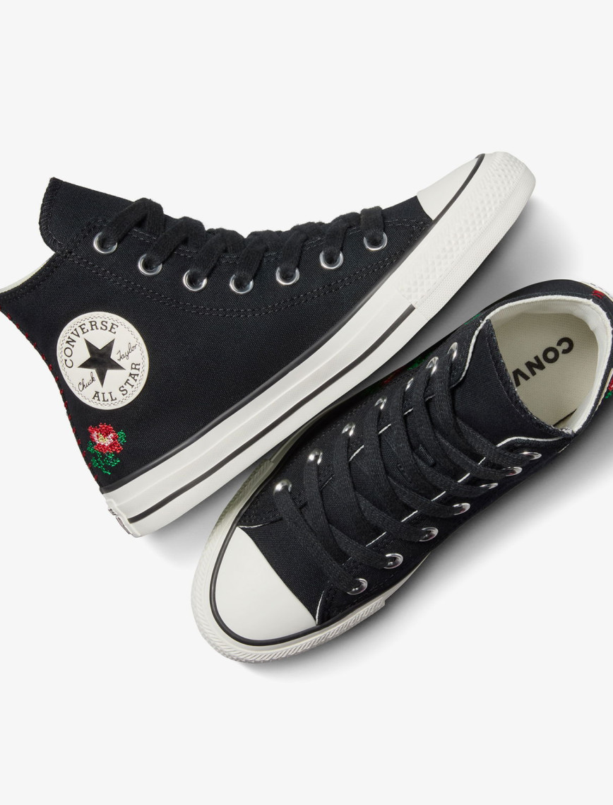 Converse Chuck Taylor Rose Cross Stich Unisex Siyah Sneaker Converse Chuck Taylor Rose Cross Stich Unisex Siyah Sneaker