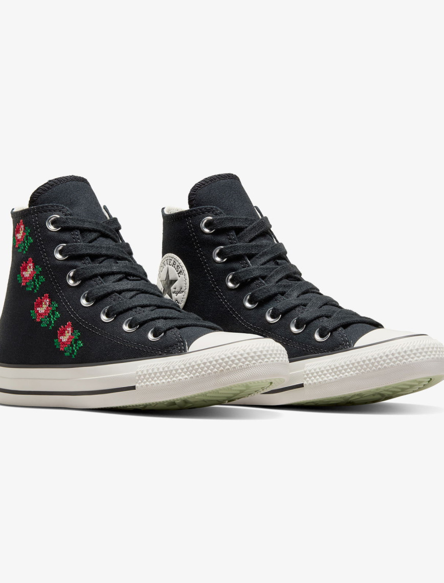 Converse Chuck Taylor Rose Cross Stich Unisex Siyah Sneaker Converse Chuck Taylor Rose Cross Stich Unisex Siyah Sneaker