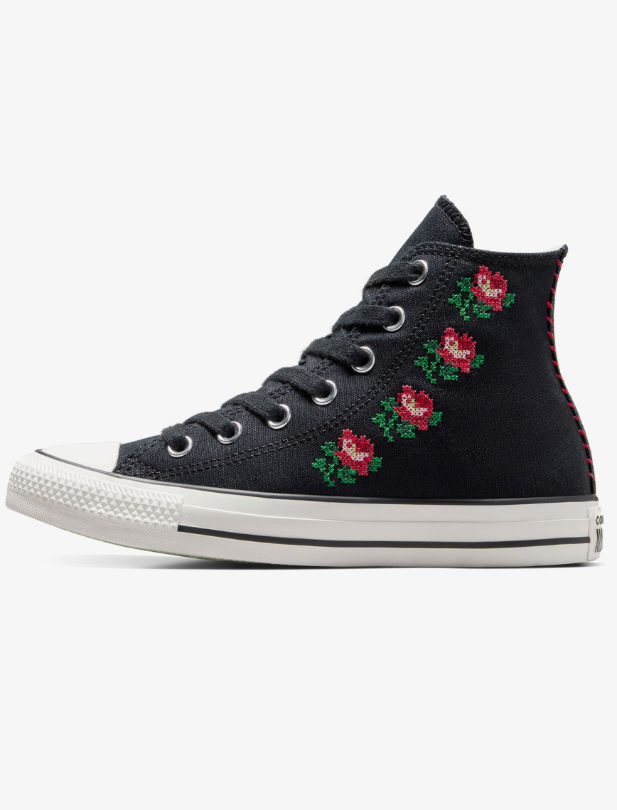 Converse Chuck Taylor Rose Cross Stich Unisex Siyah Sneaker Converse Chuck Taylor Rose Cross Stich Unisex Siyah Sneaker