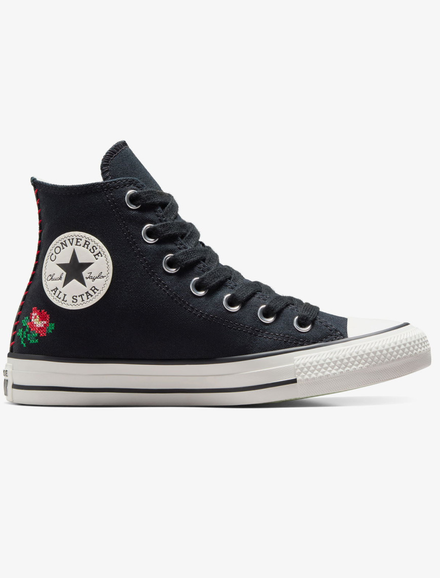 Converse Chuck Taylor Rose Cross Stich Unisex Siyah Sneaker Converse Chuck Taylor Rose Cross Stich Unisex Siyah Sneaker