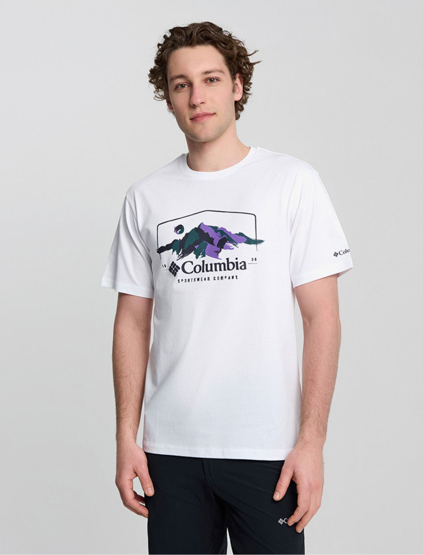 Columbia Explore Outdoors Ss Erkek Beyaz T-Shirt Columbia Explore Outdoors Ss Erkek Beyaz T-Shirt