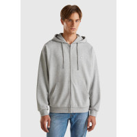 Erkek Gri Melanj %100 Pamuk Dar Kesim Fermuarlı Kapüşonlu Sweatshirt Erkek Gri Melanj %100 Pamuk Dar Kesim Fermuarlı Kapüşonlu Sweatshirt