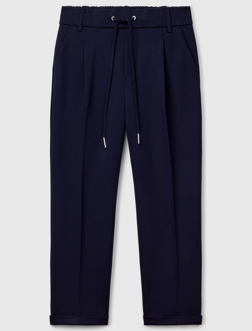 Kadın Lacivert  Beli Lastikli Pantolon