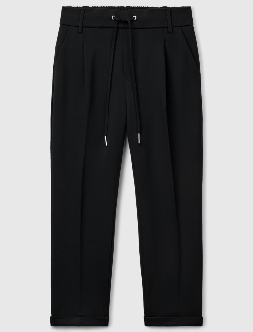 Kadın Siyah  Beli Lastikli Pantolon