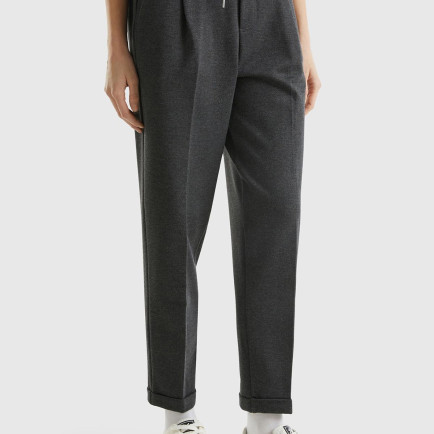 Kadın Antrasit Beli Lastikli Pantolon Kadın Antrasit Beli Lastikli Pantolon