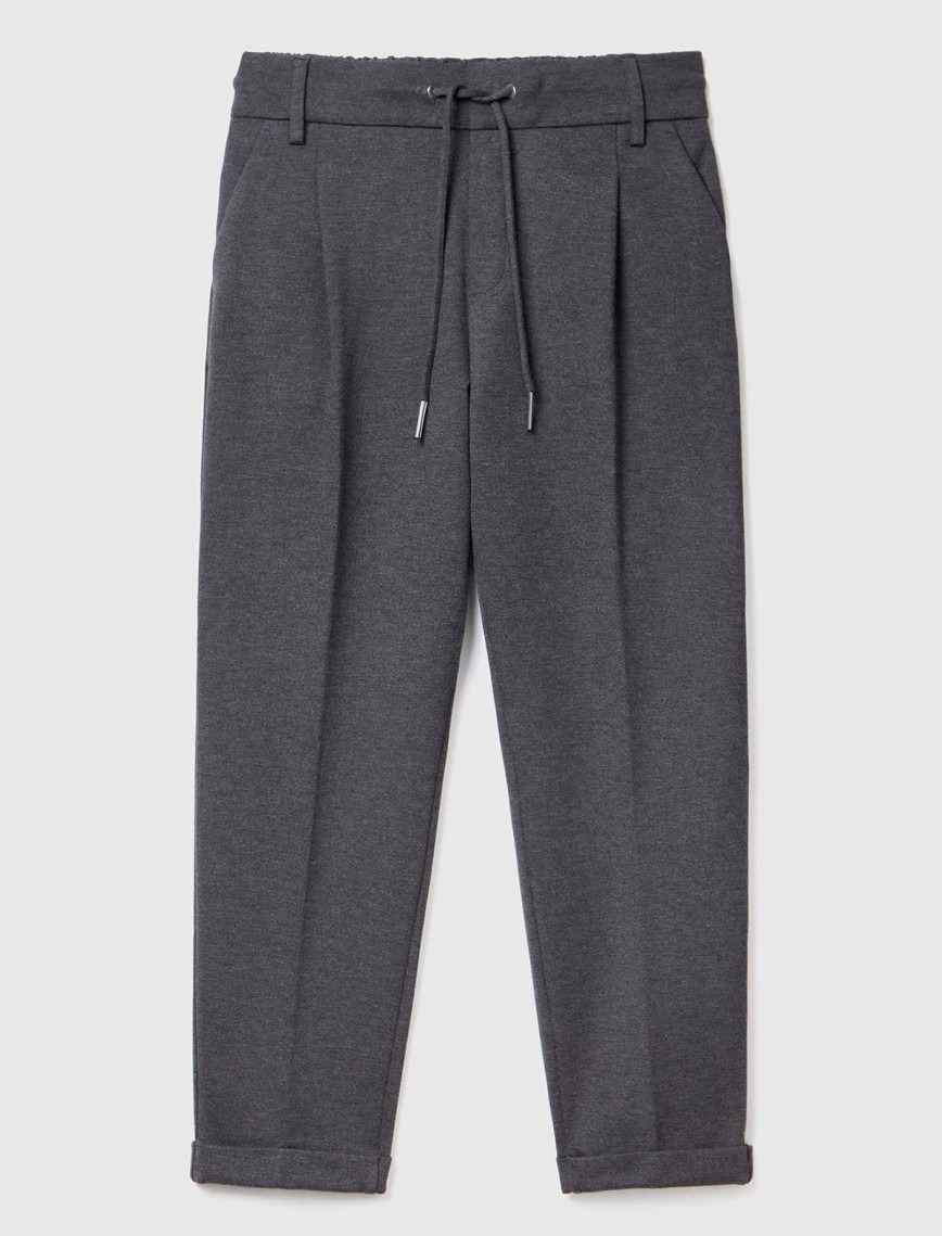 Kadın Antrasit  Beli Lastikli Pantolon