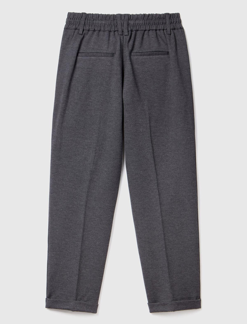 Kadın Antrasit  Beli Lastikli Pantolon