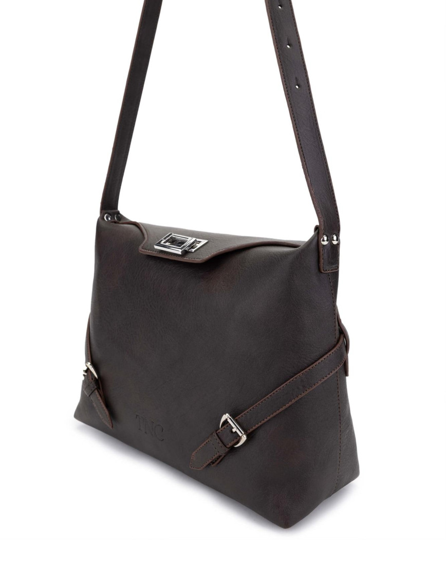 Tamer Tanca Kadın Vegan Kahverengi Omuz Çanta Tamer Tanca Kadın Vegan Kahverengi Omuz Çanta