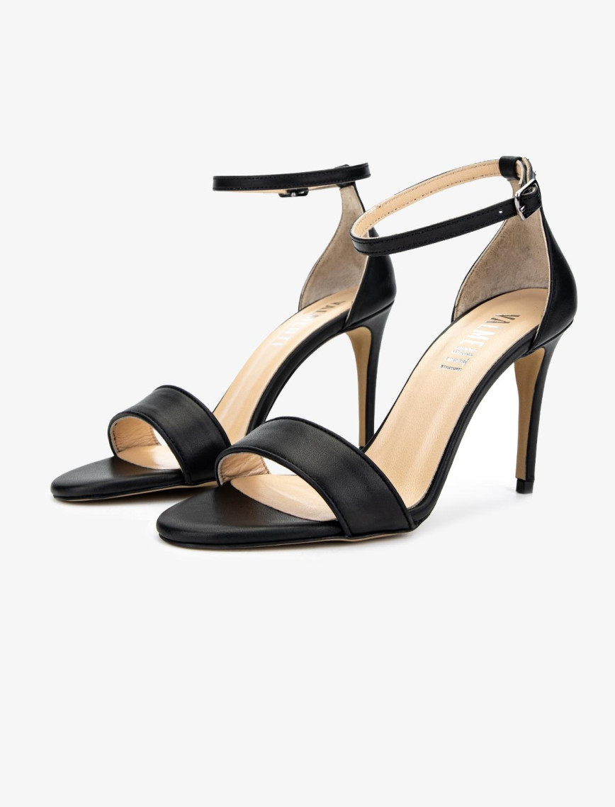 Valmenti Kadın Siyah Deri Topuklu Ayakkabı