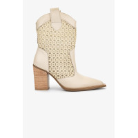 Valmenti Kadın Deri & Tekstil Bej Topuklu Çizme Valmenti Kadın Deri & Tekstil Bej Topuklu Çizme