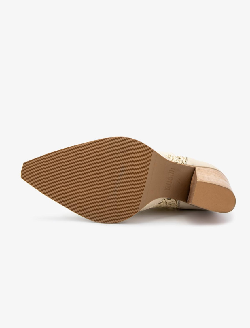 Valmenti Kadın Deri & Tekstil Bej Topuklu Çizme Valmenti Kadın Deri & Tekstil Bej Topuklu Çizme