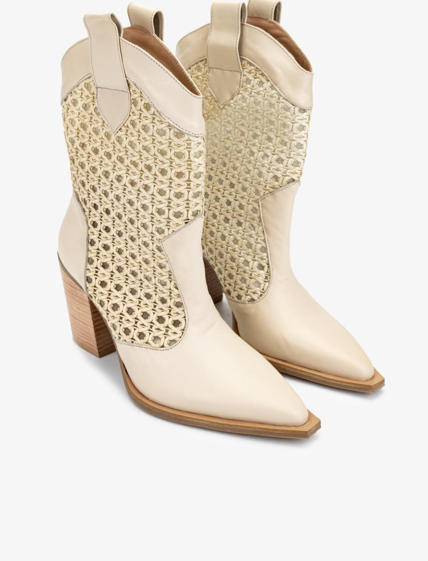 Valmenti Kadın Deri & Tekstil Bej Topuklu Çizme Valmenti Kadın Deri & Tekstil Bej Topuklu Çizme