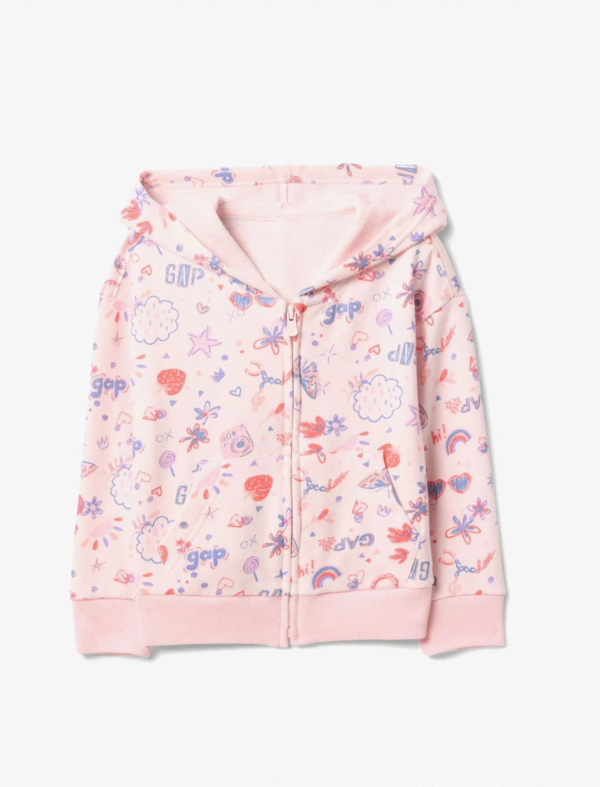 Gap Relaxed Fit Fermuarlı Çocuk Pembe Sweatshirt Gap Relaxed Fit Fermuarlı Çocuk Pembe Sweatshirt