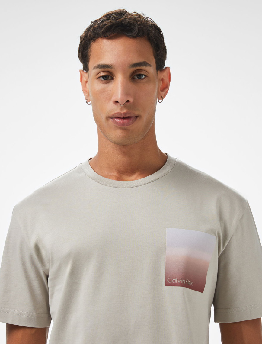 Calvin Klein Ombre Logo Erkek Gri T-Shirt Calvin Klein Ombre Logo Erkek Gri T-Shirt