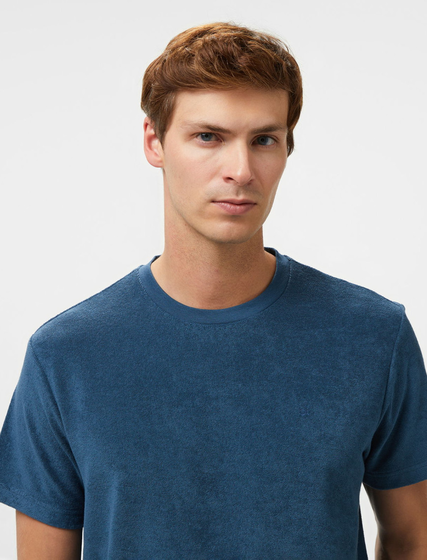 Calvin Klein Towelling Erkek Mavi T-Shirt Calvin Klein Towelling Erkek Mavi T-Shirt