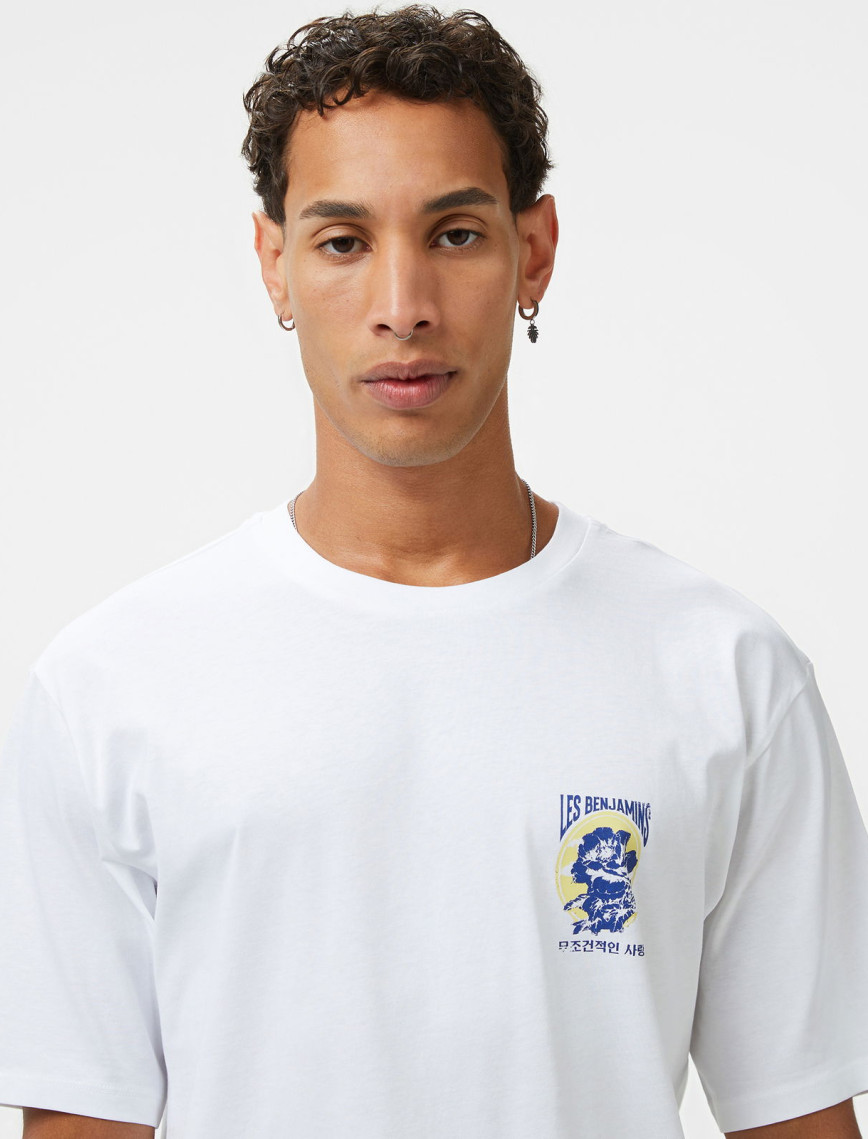 Les Benjamins Relaxed 022 Erkek Beyaz T-Shirt Les Benjamins Relaxed 022 Erkek Beyaz T-Shirt