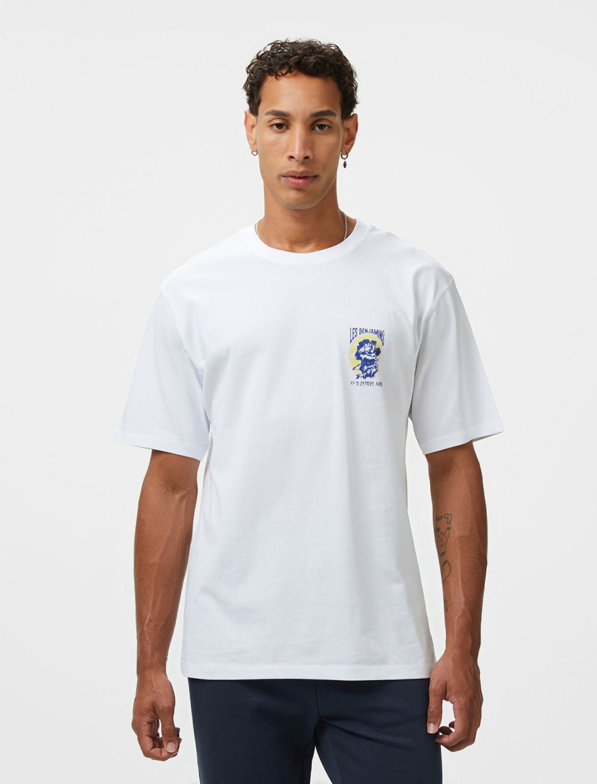 Les Benjamins Relaxed 022 Erkek Beyaz T-Shirt Les Benjamins Relaxed 022 Erkek Beyaz T-Shirt