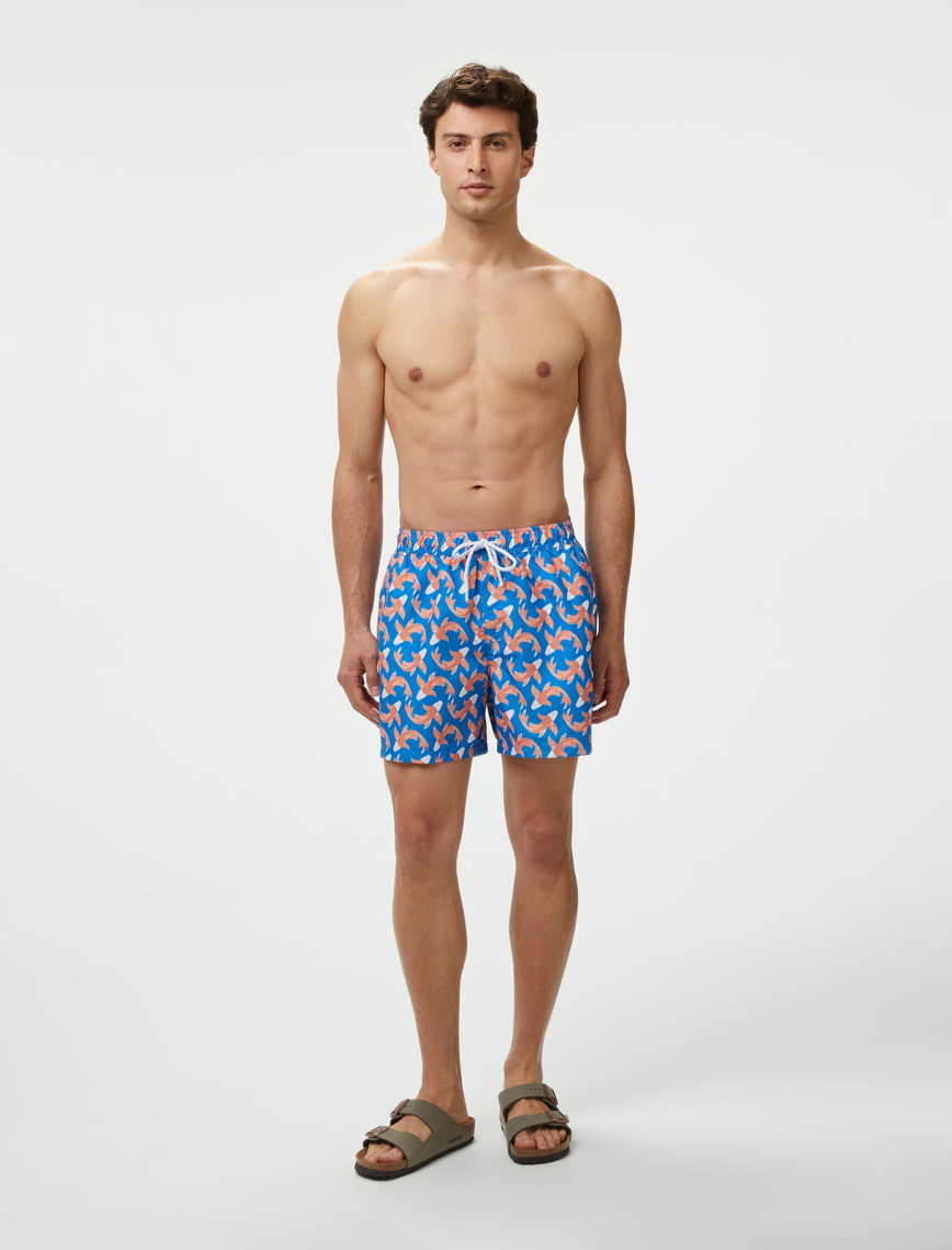 Brooks Brothers Lastikli Japon Balığı Desenli Erkek Mavi Mayo Şort Brooks Brothers Lastikli Japon Balığı Desenli Erkek Mavi Mayo Şort
