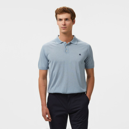 Brooks Brothers Polo Yaka Kısa Kol Keten Karışımlı Erkek Mavi Kazak Brooks Brothers Polo Yaka Kısa Kol Keten Karışımlı Erkek Mavi Kazak