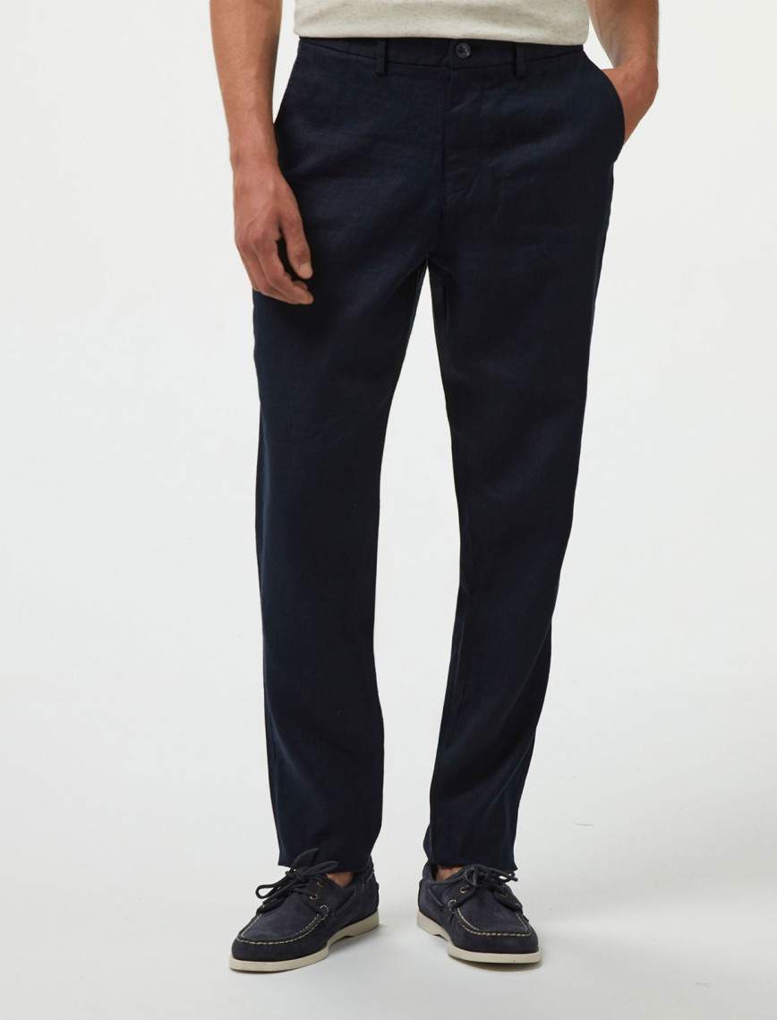 Brooks Brothers %100 Keten Klasik Erkek Lacivert Pantolon Brooks Brothers %100 Keten Klasik Erkek Lacivert Pantolon