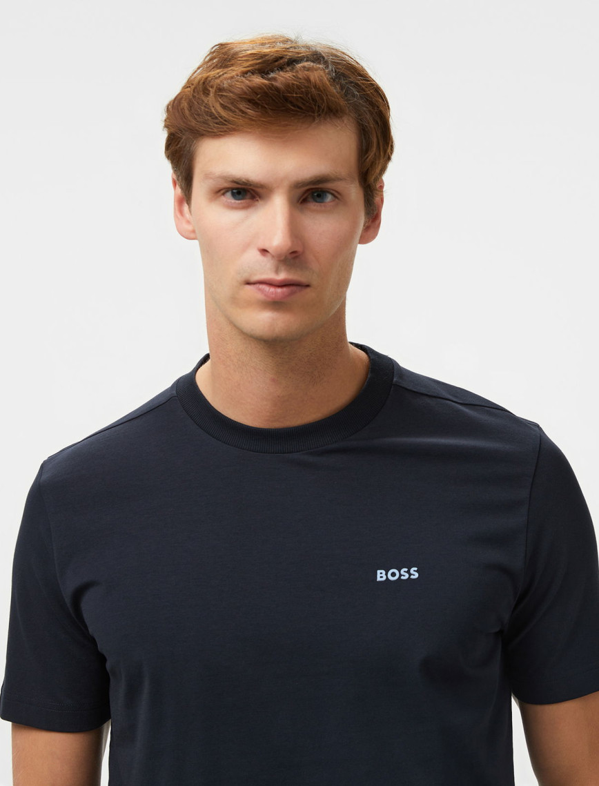 Boss Tee Erkek Mavi T-Shirt Boss Tee Erkek Mavi T-Shirt