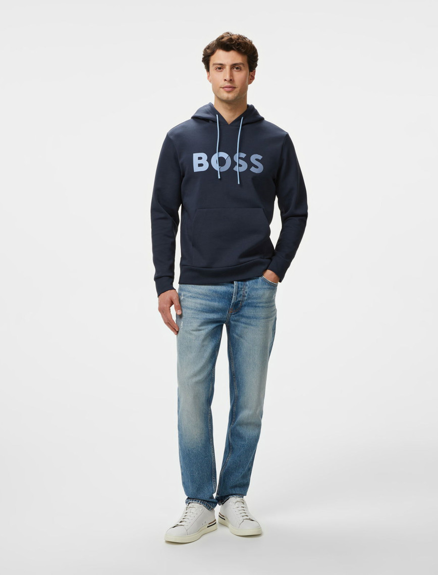 Boss Soody Tape Logo Erkek Mavi Sweatshirt Boss Soody Tape Logo Erkek Mavi Sweatshirt