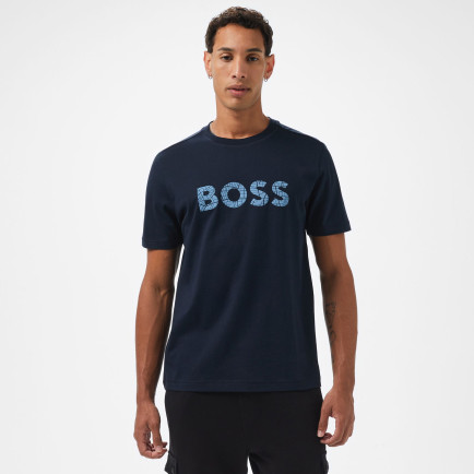Boss Te Logotexture Erkek Mavi T-Shirt Boss Te Logotexture Erkek Mavi T-Shirt